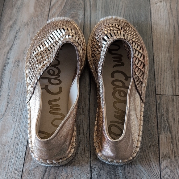 SAM EDELMAN Espadrille Flats Metallic Gold Size 10 - Picture 5 of 8